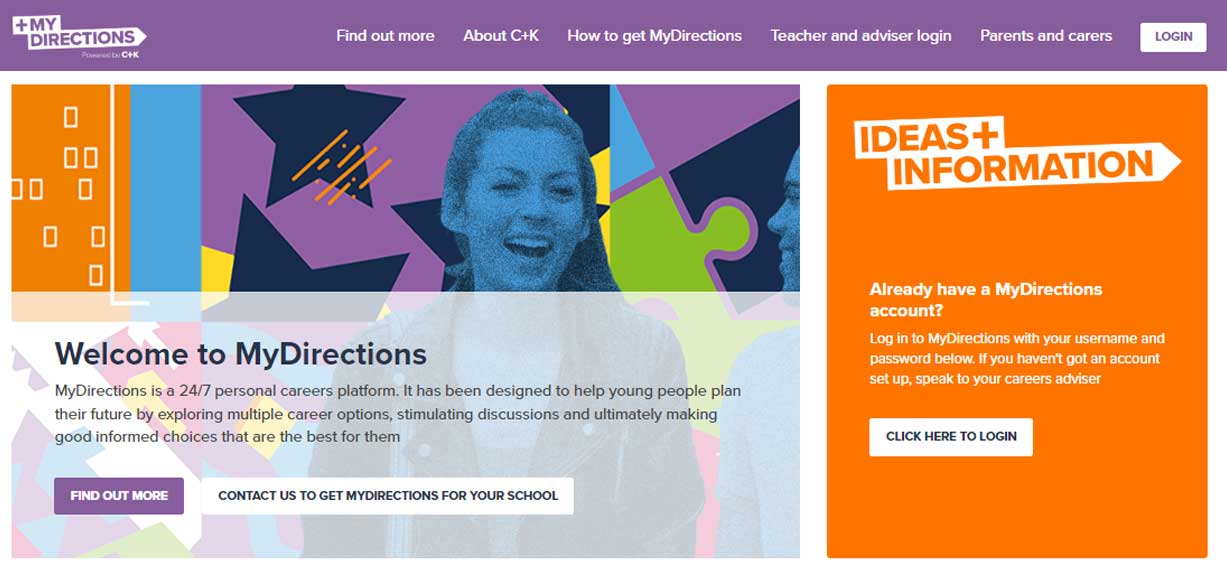 MyDirections website homepage image